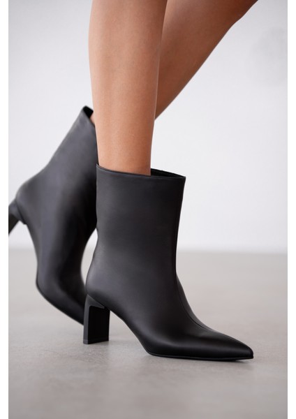 Lowen Hakiki Deri Sivri Burun Kadın Bot- Siyah fırsatları