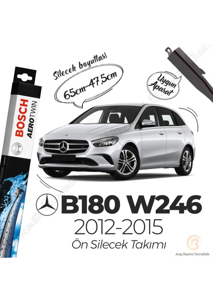 Bosch Aerotwin Muz Silecek Takımı Mercedes B180 W246 2012-2015 ile Uyumlu