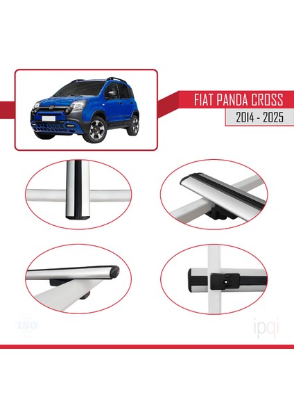 Fiat Panda Cross 2014 ve Sonrası ile Uyumlu Basıc Model Ara Atkı Tavan Barı Gri 3 Adet fırsatları