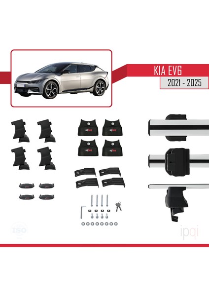 Kia Ev6 2021 ve Sonrası ile Uyumlu Ace-4 Ara Atkı Tavan Barı Gri 2 Adet indirimleri