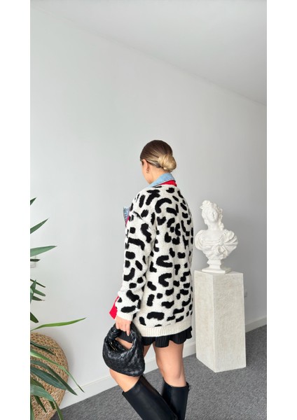 Riverdi Kadını Deri Detaylı Tasarım Oversize Hırka fırsatları