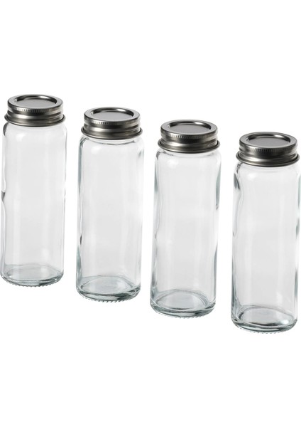 Cıtronhaj Baharat Kavanozu Cam Paslanmaz Celik 10 cl 4 Adet