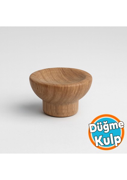 Mobilya Mutfak Dolap Dolabı Çekmece Kulpu Kulbu Kulp Düğme Açık Ceviz Plastik Tek Vidalı