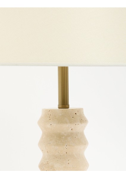 Meya Kumaş Şapkalı Traverten Abajur indirimleri