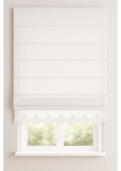 Katlamalı Tül Perde – Krem Keten Zemin Altı Dantelli Mekanizmalı Perde fiyatları