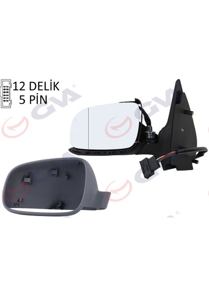 Dış Dikiz Aynası Sol Polo 00 Elektrikli Isıtmalı Astarlı Asferik 5 Fiş VM-192EHAL