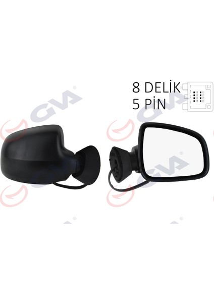 Dış Dikiz Aynası Sağ Logan Sw-Mcv 08 Elektrikli Isıtmalı Konveks 5 Fiş VM-6801EHR