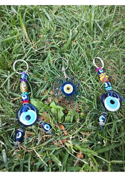 Nazar Boncuklu Anahtarlık Üçlü Set