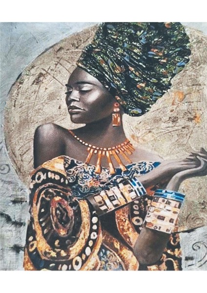 5d Elmas Taş Işleme Kiti 40X50 cm Afrikalı Kadın Desen fiyatları