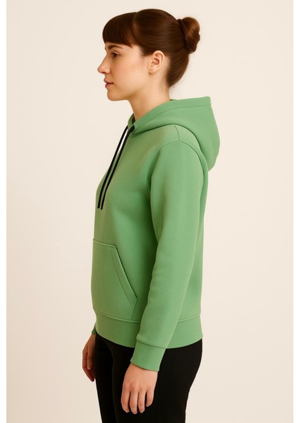 Kadın Yeşil Kapüşonlu SWEATSHIRT-W1108-K fiyatları