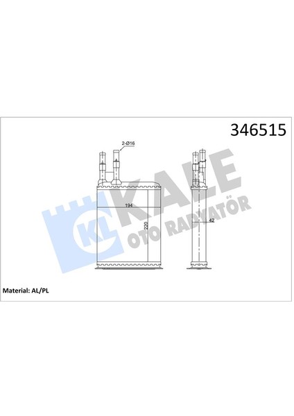 Kalorifer Radyatörü Ducato-Boxer-Jumper 94-02 220X195X42