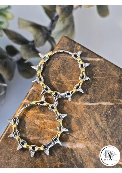 - Glow Earrings – Silver Kaplama Taş Detaylı Halka Kadın Küpe (KOD-326)