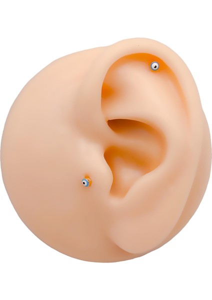 Cerrrahi Çelik Piercing ( Pirsing ) Mini Nazar Boncuklu Tragus Helix Piercing (1ADET) modelleri