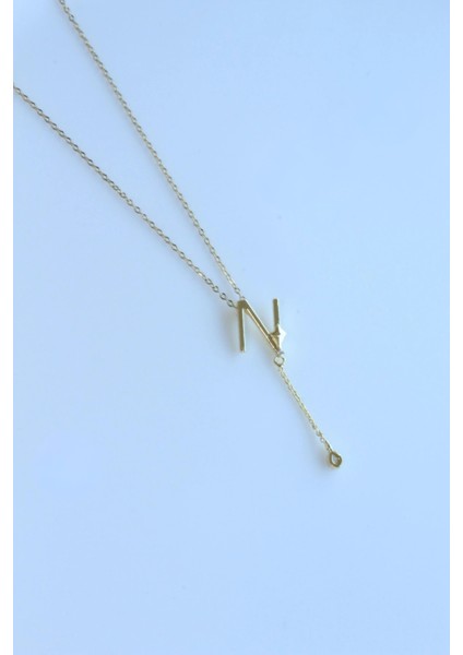 Uzak Şehir N Harfli Çelik Alya Kolye Kararmaz Renk Atmaz