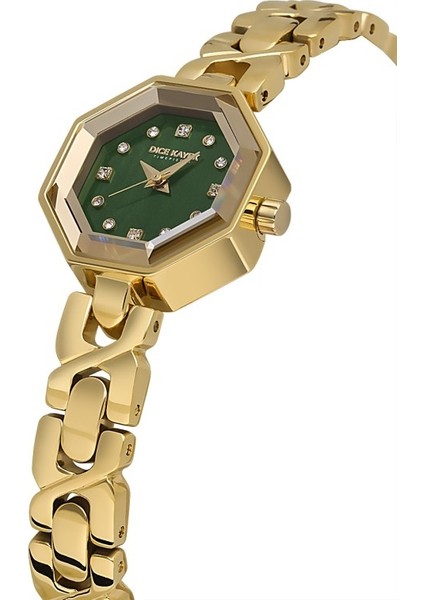 DK.1.AG1420.07 Taşlı Tasarım Çelik Kordon Çelik Kasa 5 Atm Suya Dayanıklı Altın Renk Kadın Kol Saati modelleri