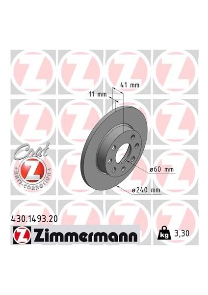 Ön Fren Aynası Corsa C 1.0-1.2 16V 01 11 240X11X4DL Dolu