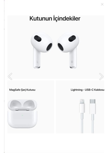 iPhone 12 Pro / 12 Pro Max / 13 Pro / 13 Pro Max Uyumlu 3. Nesil Bluetooth Kulaklık