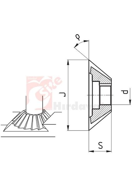 Zps-Fn Konik Alın Freze 45° 63MM Dın 842