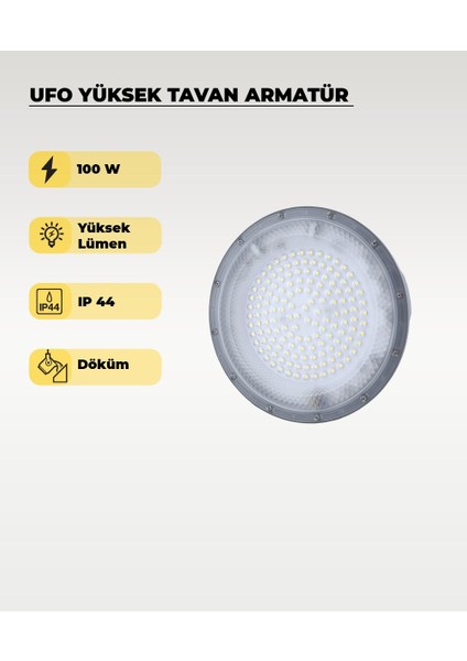 Yüksek Tavan Ufo Armatür 100W - 4000K Gün Işığı