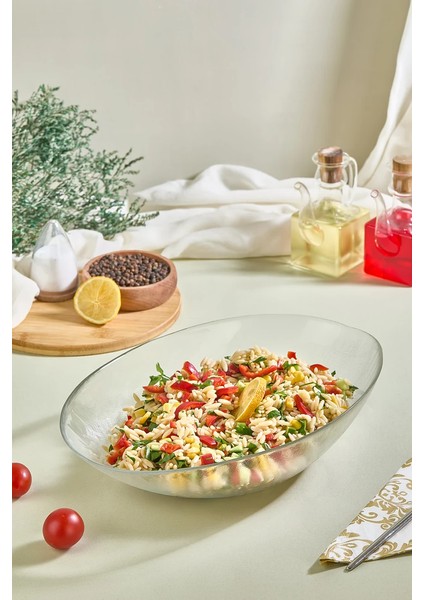 Monsi Gondol Büyük Boy Cam Salata Meyve Kasesi