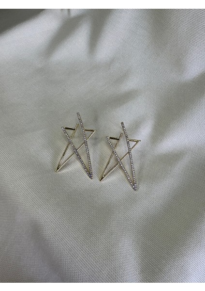 Özel Tasarım Taşlı Yıldız Küpe