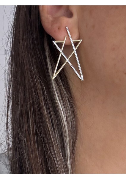 Özel Tasarım Taşlı Yıldız Küpe modelleri