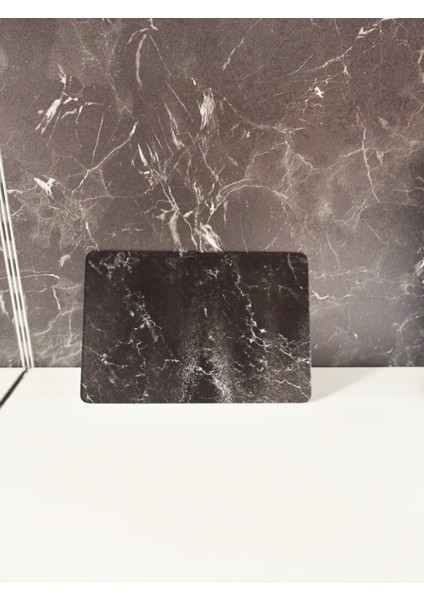 20X30CM - Buzlu Cam, Siyah Mermer - Kesme Tahtası - Sunumluk