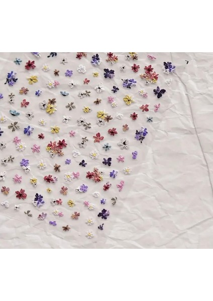 Renkli Çiçekler 3787 Tırnak Süsleme Stickerı Nail Art Süslemeleri