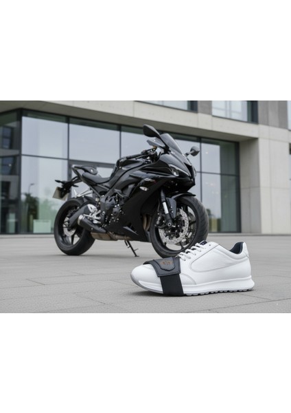 MAK77 Motosiklet Ayakkabı Koruyucu Deri Ped , ayakkabı koruyucu , vites değiştirme pedi , Doğal deri