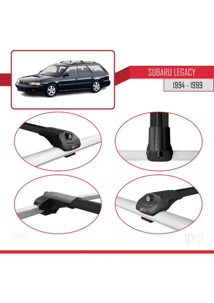 Subaru Legacy 2 (Bd) 1994-1999 Arası ile Uyumlu Ace-1 Ara Atkı Tavan Barı Siyah 3 Adet fırsatları