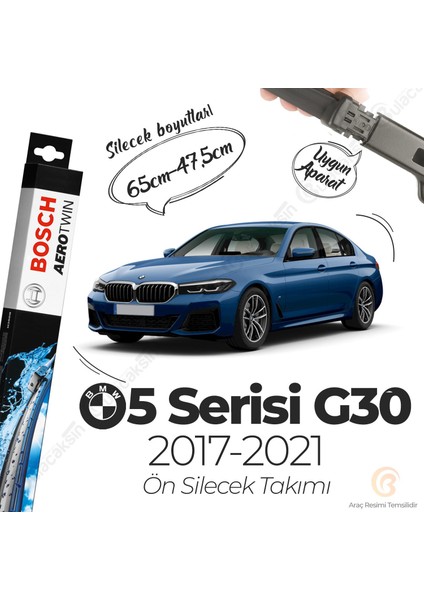 Bosch Aerotwin Muz Silecek Takımı Bmw 5 G30 2017-2021 ile Uyumlu