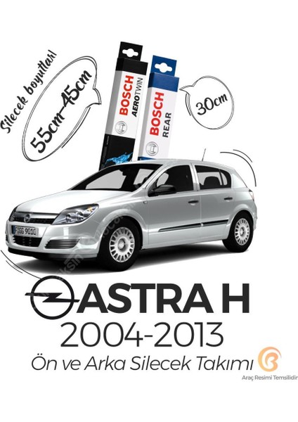Bosch Aerotwin Ön-Arka Silecek Takımı Opel Astra H 2004 - 2013 ile Uyumlu