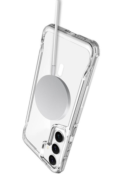 Samsung Galaxy S24 Plus Magsafe Özellikli Antishock Köşe Korumalı Şeffaf Shockproof Şeffaf Kapak indirimleri