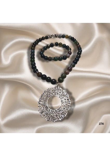 Reina Del Corazen El Yapımı Doğal Hint Akik Taşı Antik Kolye ve Bilezik – Otantik Tasarım, Tarihî Ilhamlı, Bolluk ve Huzur Enerjili Şık Takı