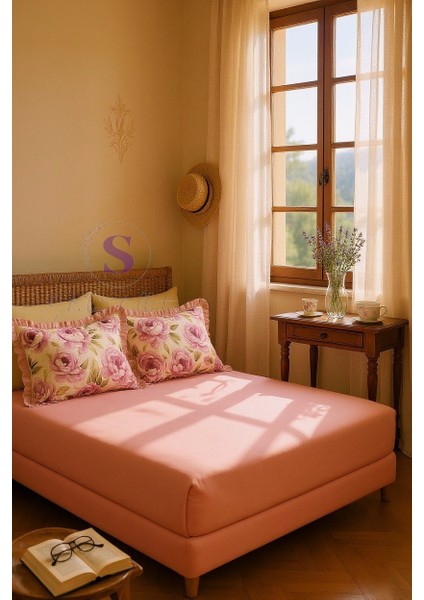 Gül Zamanı Ranforce Çift Kişilik Çarşaf Fırfırlı Yastık Seti %100 Pamuk fırsatları