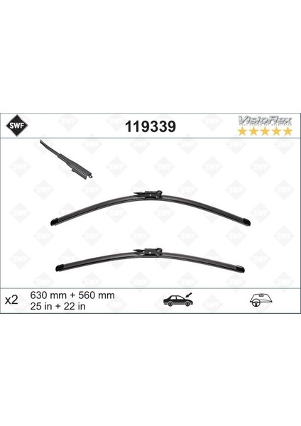 Sılecek Supurgesı Takımı 640MM / 570MM Mercedes S-Class W222 14 Swf