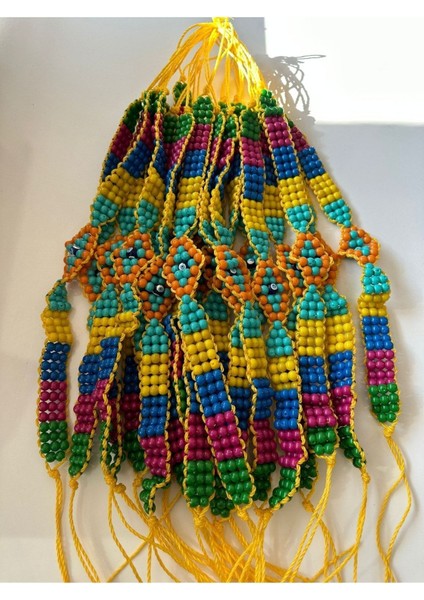 3 Sıra Boncuklu Gökkuşağı Küçükbaş Boyunluk