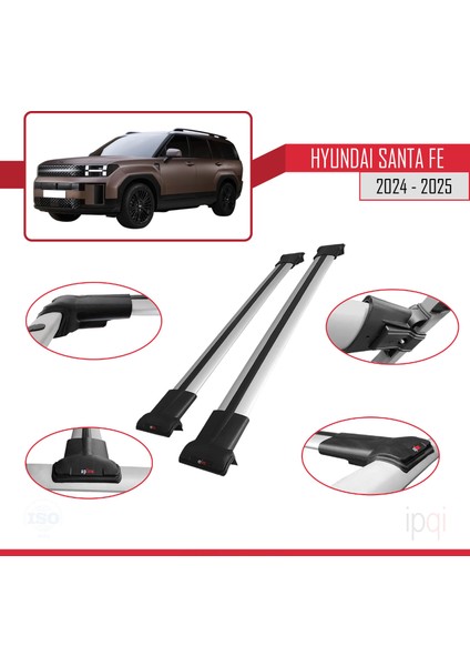 Hyundai Santa Fe 2024-2025 Arası ile Uyumlu Fly Model Ara Atkı Tavan Barı Gri 2 Adet modelleri