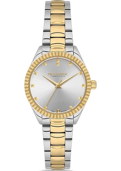 DK.1.AG1402.03 Çelik Kordon Çelik Kasa 5 Atm Suya Dayanıklı Metalik-Altın Renk Kadın Kol Saati