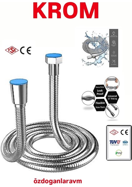 Shower Bath Hose White 150 cm