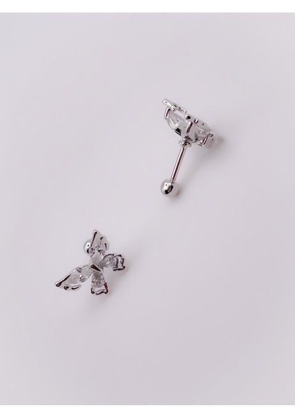 Cerrrahi Çelik Piercing ( Pirsing ) Zirkon Damla Taşlı Kelebek Tragus Helix Piercing (1ADET) fırsatları