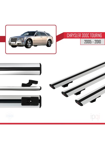Chrysler 300C Touring 2005-2010 Arası ile Uyumlu Basıc Model Ara Atkı Tavan Barı Gri 3 Adet modelleri