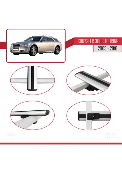 Chrysler 300C Touring 2005-2010 Arası ile Uyumlu Basıc Model Ara Atkı Tavan Barı Gri 3 Adet fırsatları