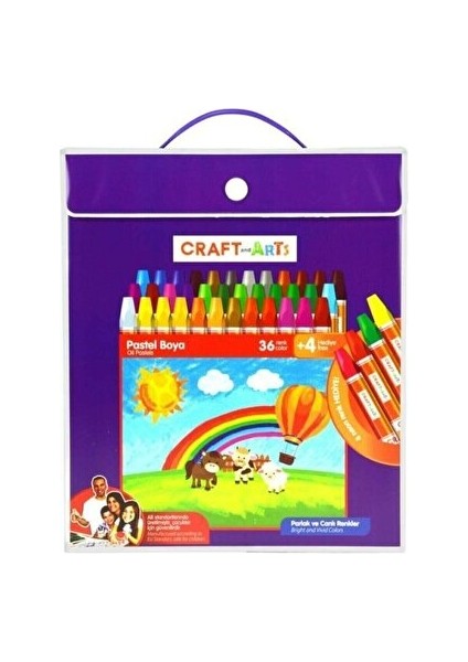 Craft And Arts Plastik Çantalı 36+4 Renk Pastel Boya
