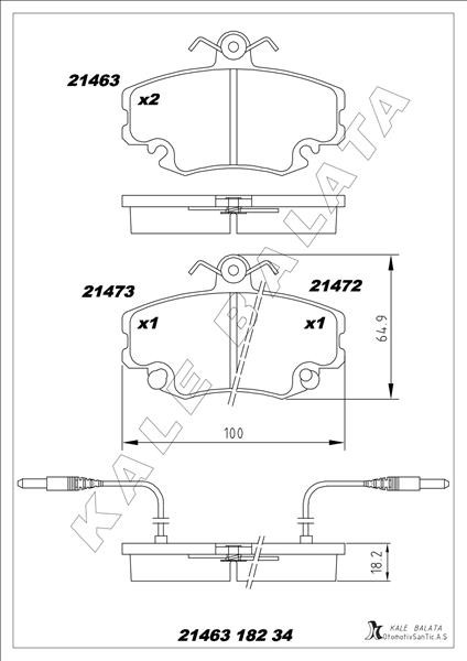 Ön Balata Fişli Renault R9-R19-R21-CLIO I-Iı-Megane I-Twıngo-Logan-Sandero-Solenza