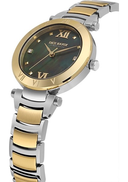 DK.1.AG1399.04 Taşlı Tasarım Çelik Kordon Çelik Kasa 5 Atm Suya Dayanıklı Metalik-Altın Renk Kadın Kol Saati modelleri
