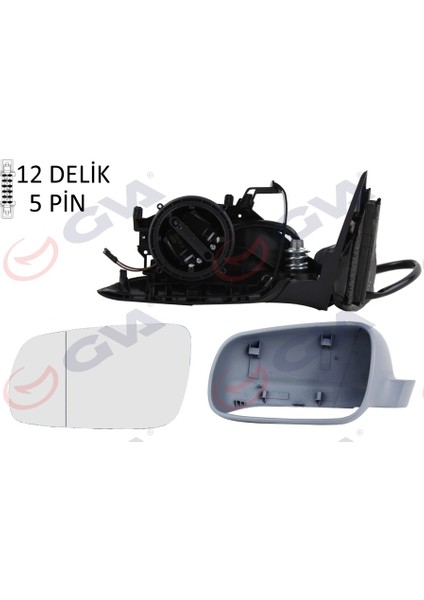 Dış Dikiz Aynası Sol Passat 97 Elektrikli Isıtmalı Astarlı Asferik 5 Fiş VM-189NAL
