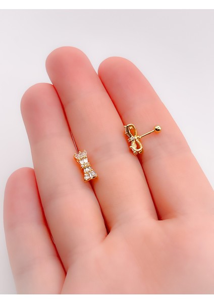 Cerrrahi Çelik Piercing ( Pirsing ) Zirkon Papyon Figürlü Tragus Helix Piercing (1ADET) fiyatları