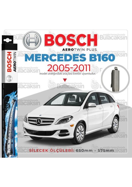 Bosch Aerotwin Muz Silecek Takımı Mercedes B160 W245 2005-2011 ile Uyumlu