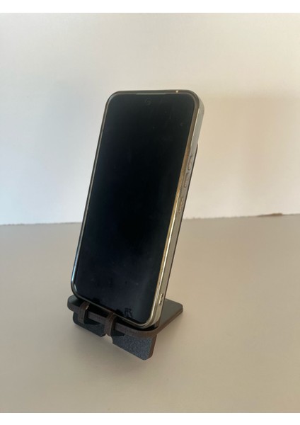 Masa Üstü Beyaz Ahşap Telefon Tutucu 6mm Lazer Kesim